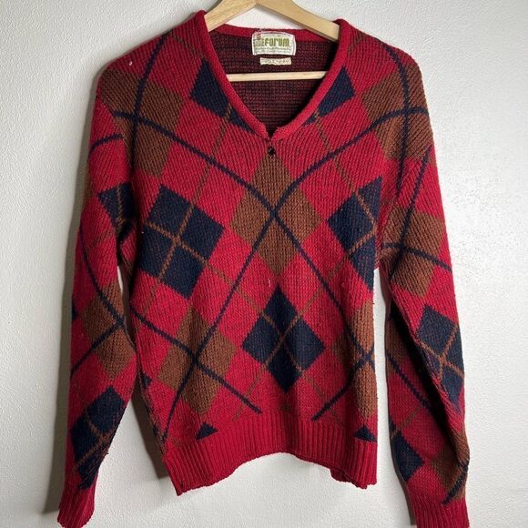 Vintage 80s forum acrylic pullover sweater men’s size medium red - Picture 1 of 8
